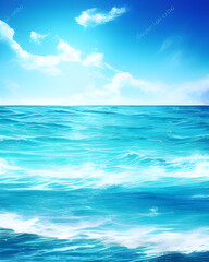 Obraz premium blue sky and sea AI generated 