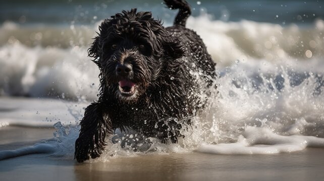 Riding the Waves with a Portuguese Water Dog