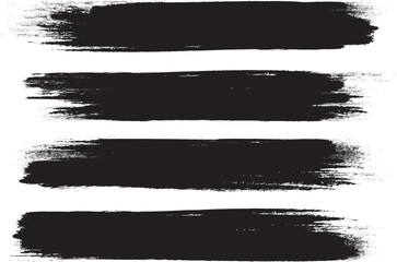 Black brush stroke set isolated on background. Paint brush stroke vector for ink paint, grunge design element, dirt banner, watercolor design, dirty texture. Trendy brush stroke, vector illustration
