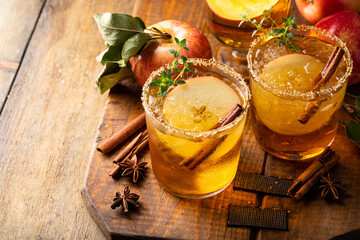 Apple cider margarita with brown sugar and spices, fall cocktail idea