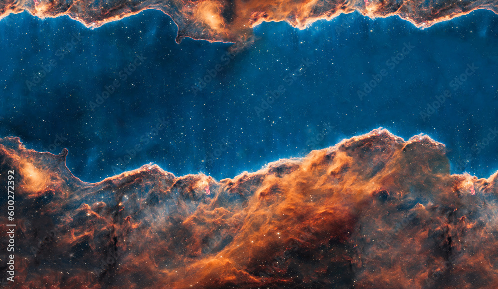 Wall mural somewhere in extreme deep space far galaxies and stardust. science fiction background. elements of t