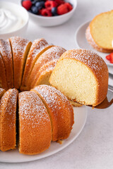 Pound cake, traditional vanilla or sour cream flavor