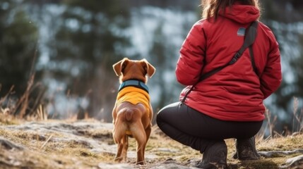 dog trainer working with a dog generative ai