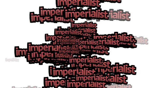animated video scattered with the words IMPERIALIST on a white background