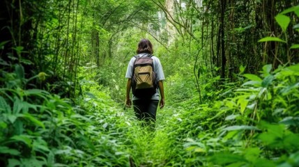 Obraz premium person participating in an environmental conservation project. generative ai