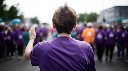 person participating in a charity run or walk generative ai