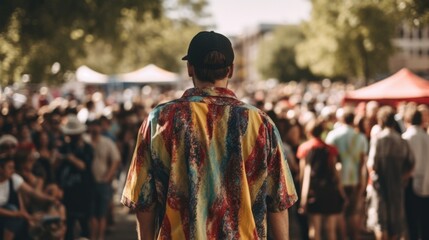 Fototapeta premium person participating in a community event or local festival. generative ai