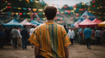 person participating in a community event or local festival. generative ai