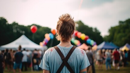 person participating in a community event or local festival. generative ai