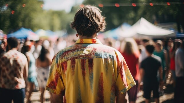 person participating in a community event or local festival. generative ai