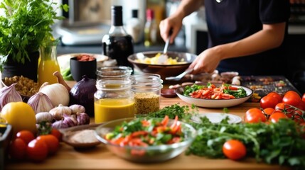 person taking a cooking class or learning a new recipe generative ai