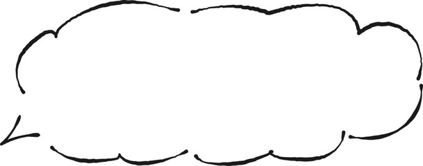 speech bubbles that look like they were handwritten with a fountain pen