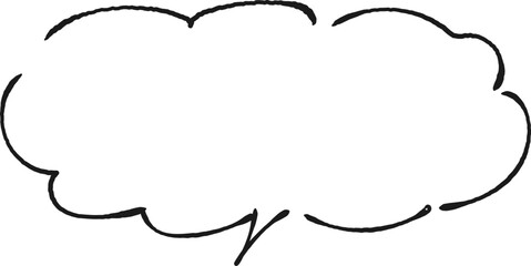 speech bubbles that look like they were handwritten with a fountain pen