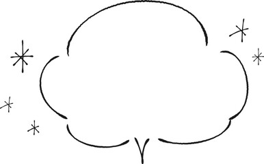 speech bubbles that look like they were handwritten with a fountain pen