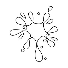 Water paint outline splatter illustration