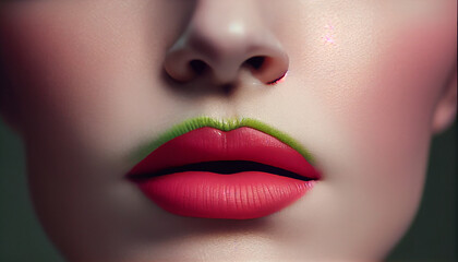 Realstic Beautyful Women lips_closeup