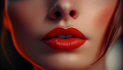 Fototapeta premium Realstic Beautyful Women lips_closeup
