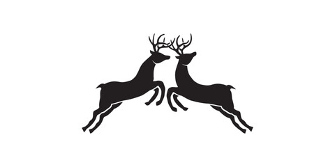 animal jump deer love character icon. Two antlers cartoon cute drawing art symbol christmas