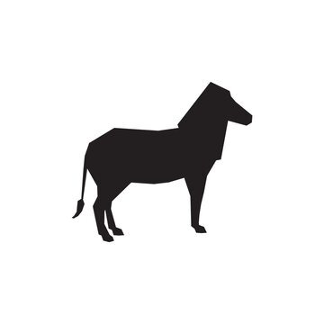 little horse silhouette. animal horse illustration design