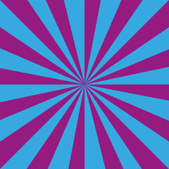 purple blue rays background for banner design. Starburst cartoon style. Vector illustration.