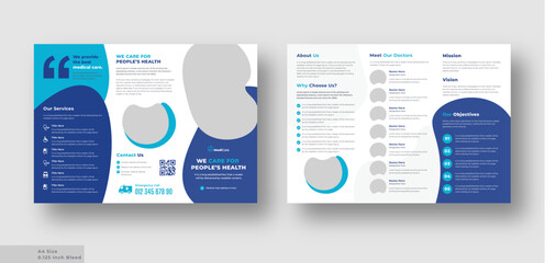 Medical health care trifold brochure, Company or business brochure template