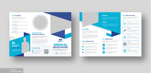 Medical health care trifold brochure, Company or business brochure template
