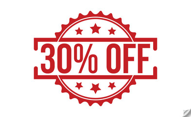 30% Off rubber stamp vector illustration on white background. 30% Off rubber stamp.