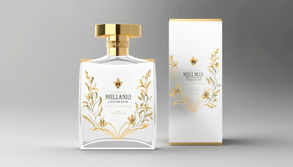 A Luxury Fragrance Concept with Gold Accents. Generative AI.