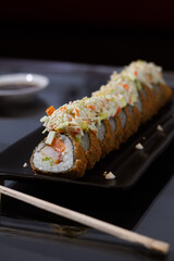 Sushi rolls in vivid colors with fresh and delicious ingredients