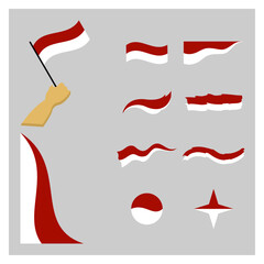 indonesian flag illustration vector design