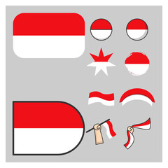 indonesian flag illustration vector design