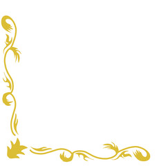 Hand Drawn Golden Corner Border
