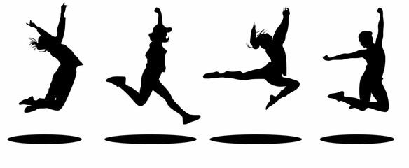 Silhouette of woman jumping