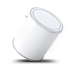 Blank paint cans realistic. Metal tin can containers isolated on white background, 3D illustration, 3D rendering.