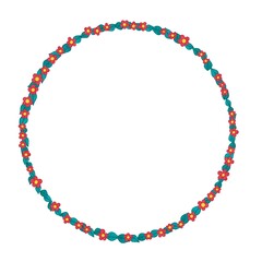 Red flower with leaf wreath illustration for decoration on Christmas holiday and spring season.