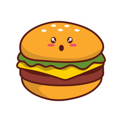 Burger Cartoon Sticker