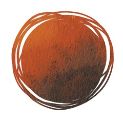 ornnge and grey watercolor round banner illustration for decoration on craftman, historical and autumn seasonal.