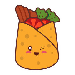 Kebab Cartoon Sticker