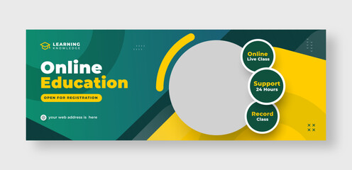 Online education social media facebook cover or web banner