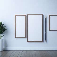 empty frames on a wall