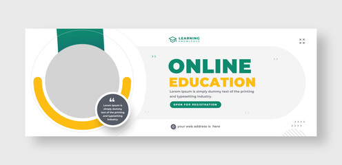 Online education social media facebook cover or web banner