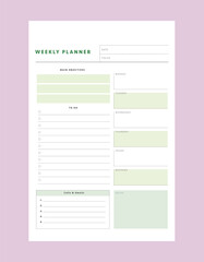 week planner. Plan your day make dream happen.