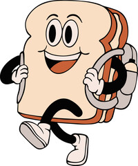 Vintage Anthropomorphic Toast 