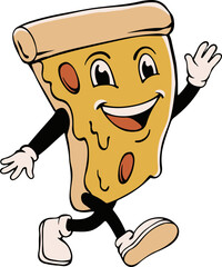 Vintage Anthropomorphic Slice Pizza