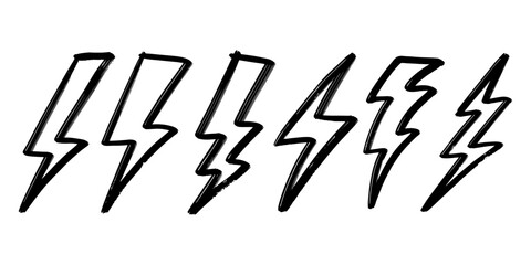 Doodle sketch style of electric lightning bolt symbol vector illustration for concept design. - obrazy, fototapety, plakaty