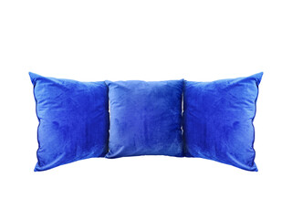 Blue velvet cushion set for living room decoration PNG transparent