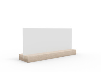 Table tent with card holder mockup