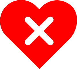 Red and green hearts with Yes and No check marks flat icon illustration design for love concept.