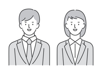 ビジネスマン、ビジネスパーソン、上半身のイラスト素材