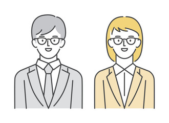 ビジネスマン、ビジネスパーソン、上半身のイラスト素材